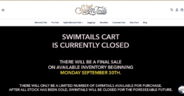 Swimtails.com macht dicht. Ab dem 30. September gibt es aber noch einen Ausverkauf. (Screenshot: Swimtails.com)